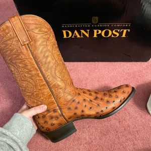 Dan Post NWT Men’s Cognac Ostrich Boots Round Toe